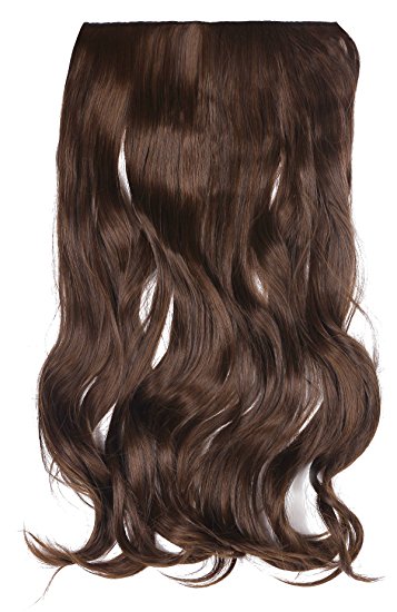 SARLA® Halo Synthetic Hairpieces Flip in Women Hair Extensions Natural Wave Invisible Halo Hair Extensions M01(4/30 Reddish Brown)
