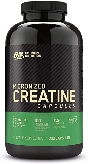 Optimum Nutrition Micronized Creatine Monohydrate Capsules, Keto Friendly, 2500mg, 300 Capsules (Packaging May Vary)