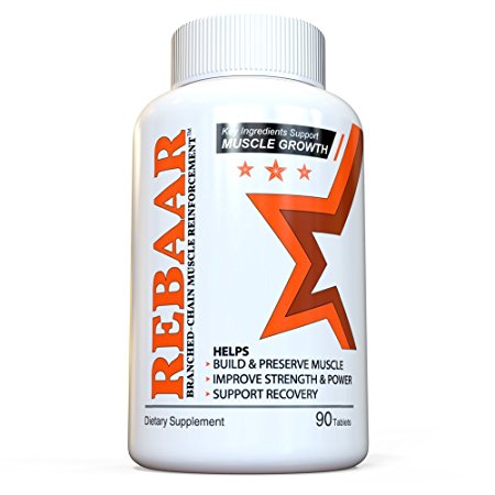 Best Amino Acids Supplements Complex - REBAAR - BCAA Muscle Builder for Pre Workout Endurance and Post Workout Recovery