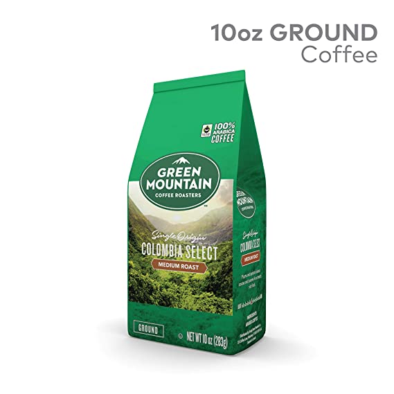 Green Mountain Coffee Colombian Fair Trade Select, Ground Coffee, Fair Trade Certified, Medium Roast, Bagged 10oz.