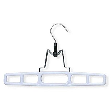 Plastic Pant Hanger With Clamp White/12 Pack