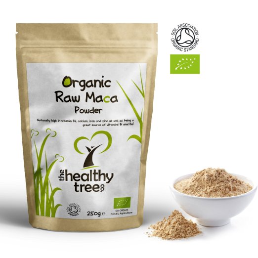 Raw ORGANIC Maca Powder | Premium Quality Superfood, Suitable for Vegetarians and Vegans | High in Vitamin B1, B2, B6, Calcium, Iron and Zinc | Soil Association Certified Organic | Maca Powder by TheHealthyTree Company