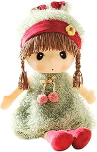 Plush Baby Doll Girl with Clothes, 17.7 Sweetheart Rag Doll Cozy Cuddle Soft Baby Doll for Kids Babies,Plush Stuffed Toy with Hat Skirt Plush Toy Baby Girls Sleeping Partner Doll Xmas Birthday Gift