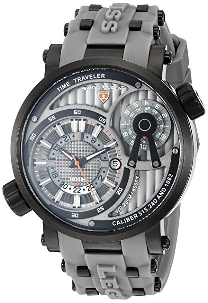 Swiss Legend Men's 'Time Traveler' Swiss Quartz Stainless Steel Casual Watch (Model: 13841SM-BB-014-GRYS)
