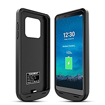 LG G6 Battery Case, ALCLAP 5000mAh Slim LG G6 Charging Case, Portable LG G6 Battery Charger Case, USB Type C Cable Input Mode Juice Pack with Full Edge Protection for LG G6