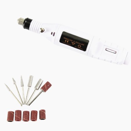 Queentools Professional Finger Toe Nail Care Electric Nail Drill Machine Manicure Pedicure Kit Electric Nail Art File Drill White