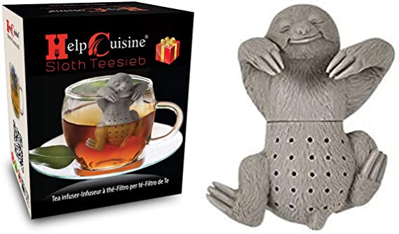 HelpCuisine® Sloth Tea Infuser/Tea Strainer/Silicone Tea Infuser- Super Cute Silicone Loose Leaf Herbal Tea Strainer for Large and Small Mug Cup - New Design! (Sloth   Gift-Box)