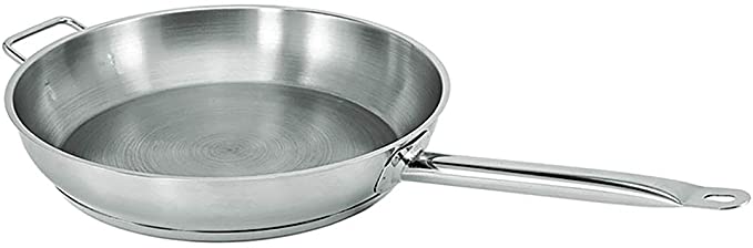 Update International 15" Induction Ready Natural Finish S/S Fry Pan w/Helper Handle