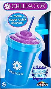 Cra-Z-Art ChillFactor Original Slushie Maker Cup, DIY Magic Slushy Maker Squeeze Cup, Super Quick Smoothie Squeeze Cup for Milkshakes, Juices, Double Layer Cup with Lid & Spoon, Blue