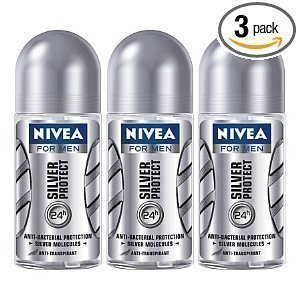 Nivea for Men Silver Protect Deodorant Roll-on 50 ml (3Pcs Per Pack) - Best Selling