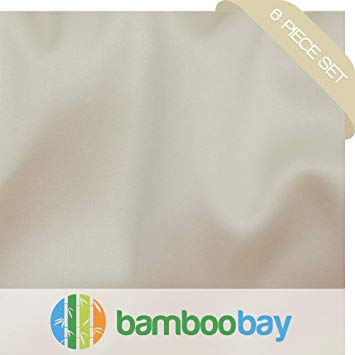 100% Viscose from Bamboo Sheets | Soft, Cool and Durable 6-Piece Bamboo Sheet Set - Extra Deep Pocket, No Slip Fitted Sheet | Certified Hypoallergenic, Sustainable and Eco-Friendly (King, Ivory)