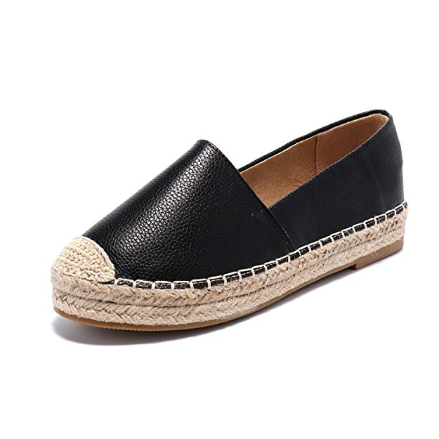Alexis Leroy Women’s Closed Toe Slip On Casual Espadrilles Loafer Flat Comfort Shoes