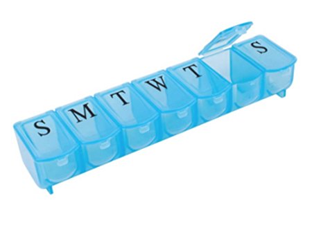 Apex 7-Day Ultra Bubble-Lok Pill Organizer (Large, Translucent Blue)