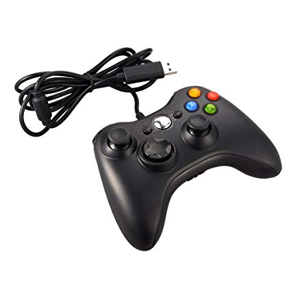 XCSOURCE Black Wired Game Controller Gamepad Joystick for Xbox 360 AC429