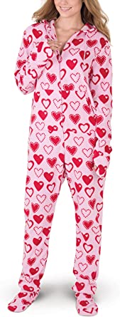 PajamaGram Womens Onesie - Adult Footie Pajamas, Hoodie Footie, Zip Front