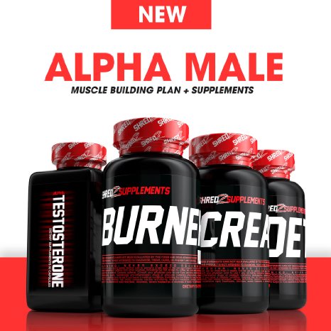 SHREDZ Alpha Male Plan  Supplements 1 Month Supply - Build Muscle Boost Performance Best Gains