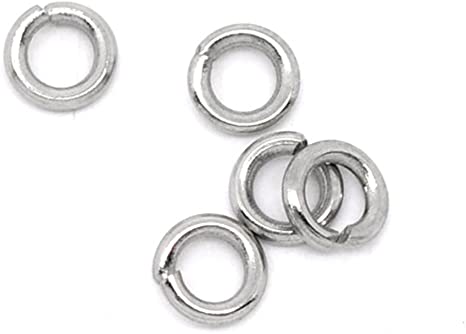 VALYRIA 500pcs Siver Tone Stainless Steel Open Jump Rings Connectors 0.8mm Fit Jewelry DIY (4x0.8mm)