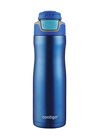 Contigo AUTOSEAL Fit Trainer Stainless Steel Water Bottle, 20 oz, Dazzling Blue