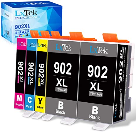 LxTek Compatible Ink Cartridge Replacement for HP 902XL 902 XL 902 to use with Officejet Pro 6978 6968 6958 6962 6954 6960 Printers (2 Black, 1 Cyan, 1 Magenta, 1 Yellow, 5 Pack)