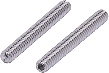 1/4"-20 X 2" Stainless Set Screw with Hex Allen Head Drive and Oval Point (25 pc), 18-8 (304) Stainless Steel Screws by Bolt Dropper