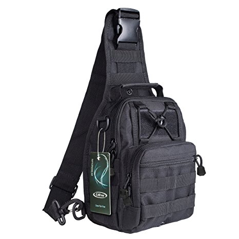 G4Free Lightweight Tactical Assault Small One Strap Sling MOLLE Backpack (A-Black)