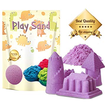 KiddosLand Dino Sand Refill Pack-3 Pound Moldable and Non Stick Moving Sand in a Resealable Bag Indoor Outdoor Kinetic Activity Creative Educational Toys Sand (Purple Color)