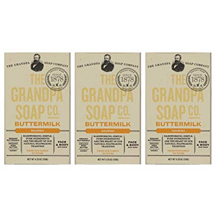 Grandpa's Soap Co. - Face & Body Bar Soap Buttermilk ( Pack of 3)
