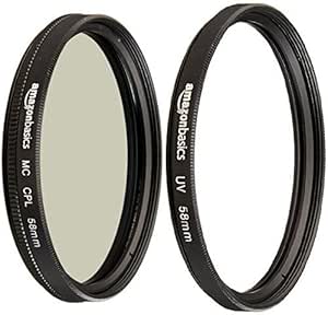 Amazon Basics UV Protection Filter - 58 mm & Circular Polarizer Filter - 58 mm