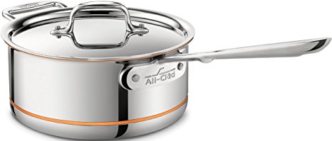 All-Clad 6203 SS Copper Core 5-Ply Bonded Dishwasher Safe Saucepan with Lid / Cookware, 3-Quart, Silver
