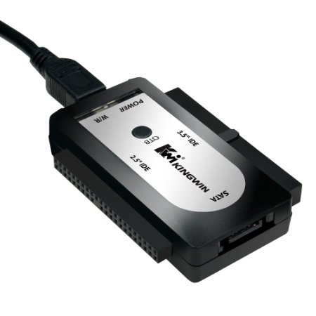 Kingwin USI-2535 USB 2.0 to SATA and IDE Adapter for 2.5-Inch and 3.5-Inch Hard Drive with One Touch Back-Up
