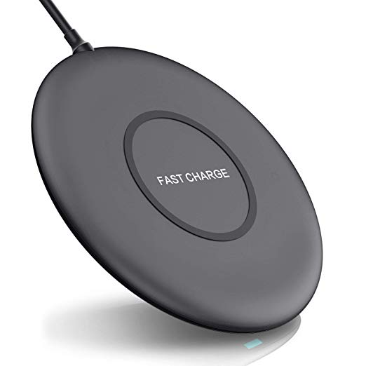 Wireless Charger, 7.5W Qi-Certified Wireless Charging Pad for iPhone Xs Max/XR/XS/X/8 Plus/8, 10W Compatible Galaxy S10 /S10/S9/S9 /S8/S8 /S7/S7 Edge/Note 9/8, 5W All Qi-Enabled Device(No AC Adapter)