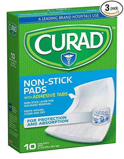 Curad Non-Stick Pads 3 Inches X 4 Inches 10 Each (Pack of  3)