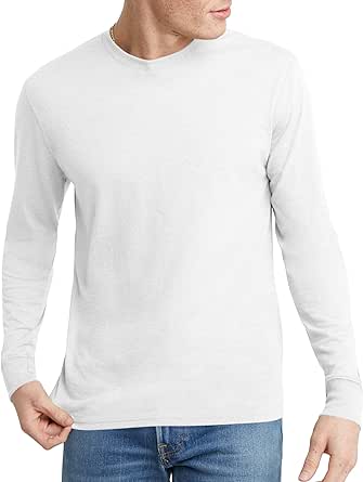 Hanes Men's Originals Long Sleeve T-Shirt, Lightweight Tri-Blend Jersey Tee for Men, Available in Tall