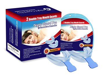 Night Guard Pro Mouth Guards | 2 X Double Gum Shield Tray by SnoreCure Remedies | Stop Snoring Mouthpiece Devices | Medically Verified and Proven to Help with Sleep Apnea, Headaches, Snore Relief & Sleep Breathing Problems | Bruxism and Anti Snore Mouth Guard | A Gum Shield that Protects from Teeth Grinding, TMJ and Clenching Teeth | Buy 2 Get Free Delivery And 10% Off Your Purchase