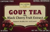 Only Natural Gout Tea Black Cherry Fruit Extract Bags 20 Count