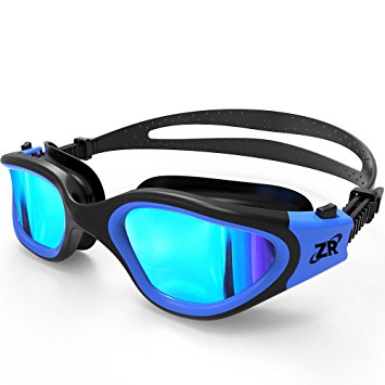 Zionor Swimming Goggles, G1 Polarized Swim Goggles with Mirror/Smoke Lens UV Protection Watertight Anti-fog Adjustable Strap Comfort fit for Unisex Adult Men and Women, Teenagers