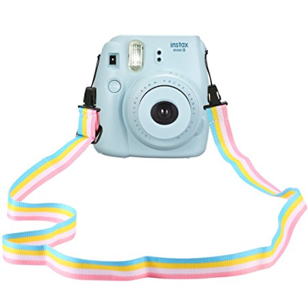 Katia Rainbow Camera Strap Professional Shoulder Strap for Fujifilm Instax Mini 25/ 26/ 50/ 7/ 8/ 90/ 9/ 8  Instant Film Camera (36 inches, Colorful)
