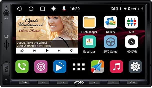 ATOTO S8 Standard S8G2A74SD Android Car in-Dash Video Receiver, 7inch Double-DIN Car Stereo, USB Tethering, 2 Bluetooth,HD Rearview with LRV,Wireless CarPlay& Android Auto,IPS Display, SCVC and More