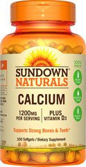 Sundown Naturals Calcium plus Vitamin D3 1200 mg per serving D3 300 Rapid Release Liquid Softgels Made in USA