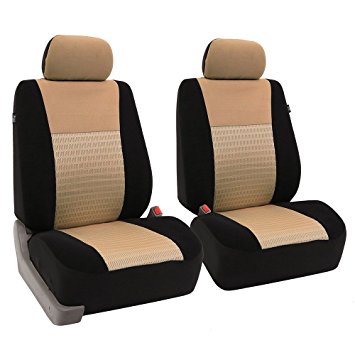 FH Group FB060BEIGE102 Beige Deluxe 3D Air Mesh Front Seat Cover, Set of 2 (Airbag Compatible)