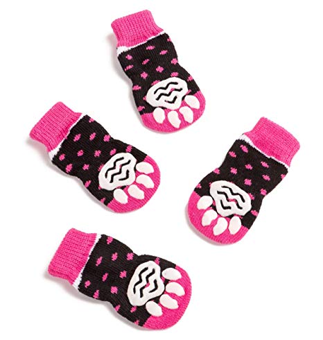 Pet Heroic Anti-Slip Knit Dog Socks&Cat Socks with Rubber Reinforcement, Anti-Slip Knit Dog Paw Protector&Cat Paw Protector for Indoor Wear, Suitable for Small&Medium&Large Dogs&Cats