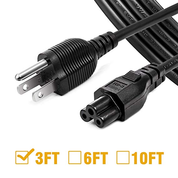 [UL Listed] Chanzon 3ft Mickey Mouse Universal AC Power Cord 3 Prong (NEMA 5-15P to IEC320C5) 10A 125V for LG TV,Dell Toshiba Laptop Notebook 3-pin 18 awg