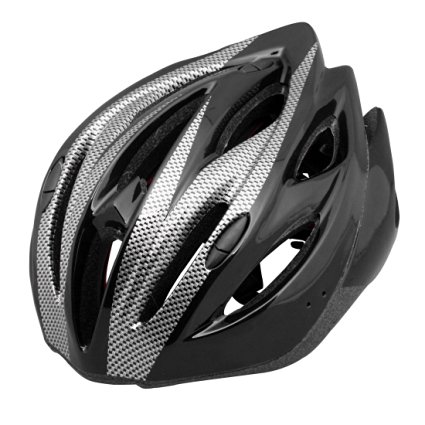 Cycle Bike Helmet Vented Design Lightweight 58 - 61cm Head Circumference with Detachable Visor- Sliver