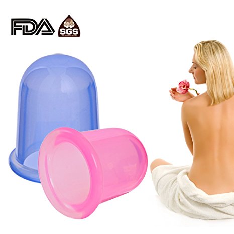 Anti Cellulite Cup Silicone Cupping Therapy Set Body Massage Cups Include 1 x Medium Body Cup, 1 x Large Body Cup