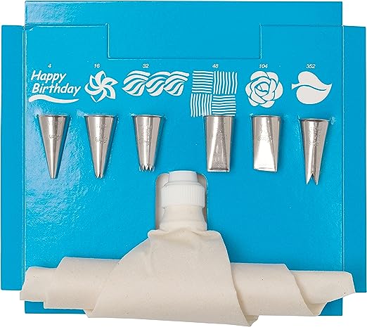 Ateco 8 Piece Cake Decorating Set, Silver