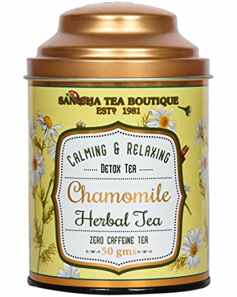 Sancha Tea Boutique, Chamomile Tea, Pure Chamomile Flowers, 50g Loose Leaf Tea, Caffeine Free Herbal Tea, Good Sleep Tea, Stress Relief Tea, Bedtime Tea