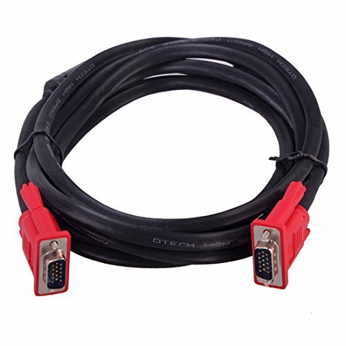 DTECH Full HD 1080P Computer Monitor VGA Cable 10 Feet with Dual Ferrite Cores Standard 15 Pin Male to Male VGA Wire