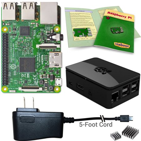 Viaboot Raspberry Pi 3 Power Kit — UL Listed 2.5A Power Supply, Premium Black Case Edition