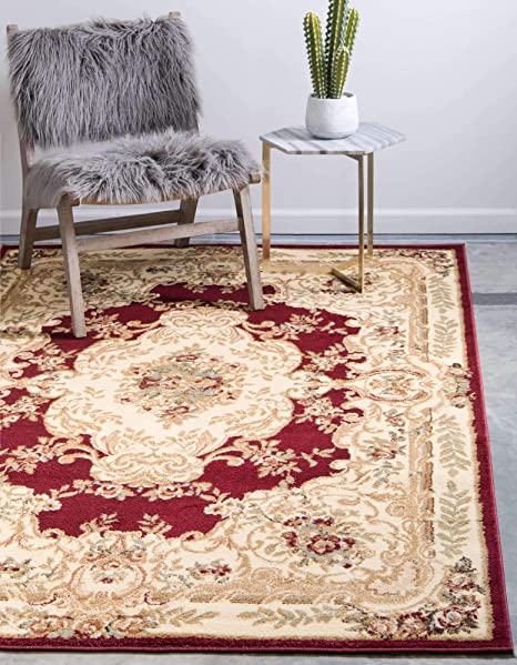 Unique Loom Versailles Collection Traditional Classic Red Area Rug (9' 0 x 12' 0)