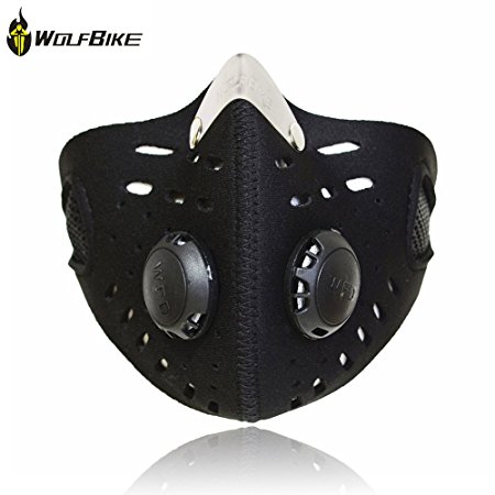 WOLFBIKE Super Anti-Pollution Motorcycle Bicycle Cycling Racing Mask Carbon Cloth Bike Ski Half Face Mask Filter City Style